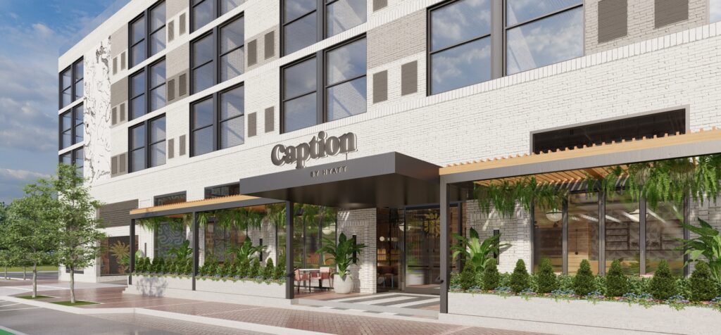 Exterior rendering of Caption by Hyatt Chattanooga Downtown, opening in 2026
